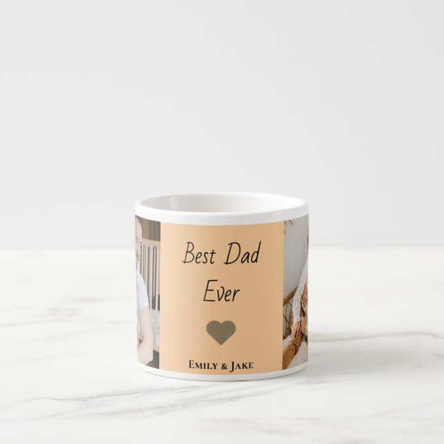 Xícara De Espresso Personalized Best Dad Ever Espresso Mug Kids Names (Frente)