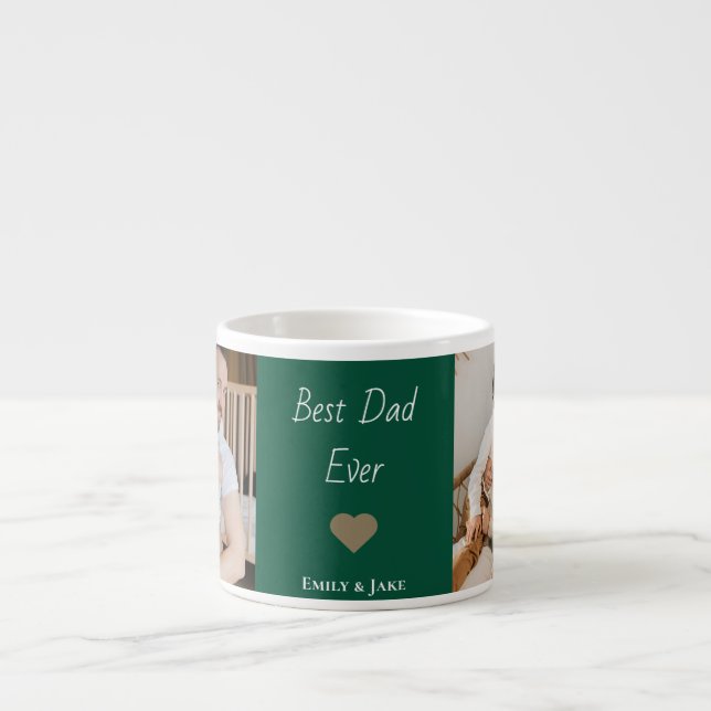 Xícara De Espresso Personalized Best Dad Ever Espresso Mug Kids Names (Frente)
