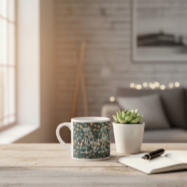 Xícara De Espresso Personalized Floral Coffee Mini Mug