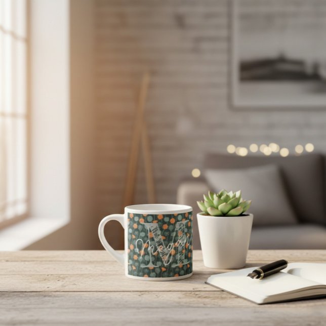 Xícara De Espresso Personalized Floral Coffee Mini Mug (Criador carregado)