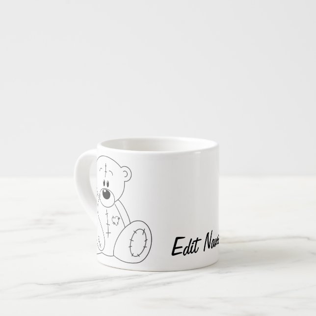 Xícara De Espresso Personalized Teddy Bear Coffee Cup (Frente Esquerda)