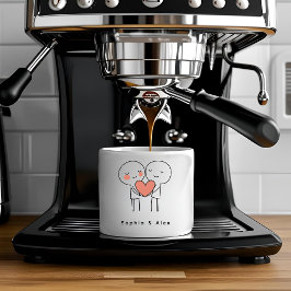 Xícara De Espresso Personalized Valentine’s Couple Matching 