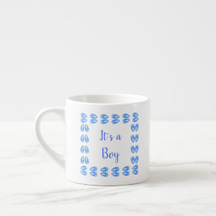 Xícara De Espresso Pés de Coelho Azul Adorável Bebê Menino Páscoa Per