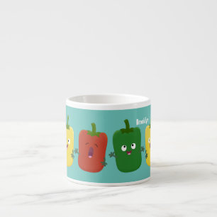 Xícara De Espresso Pimenta-de-sino-branco capsicum trio cantando cart
