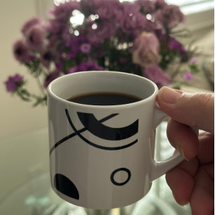 Xícara De Espresso Pinceladas de Arte Abstrato