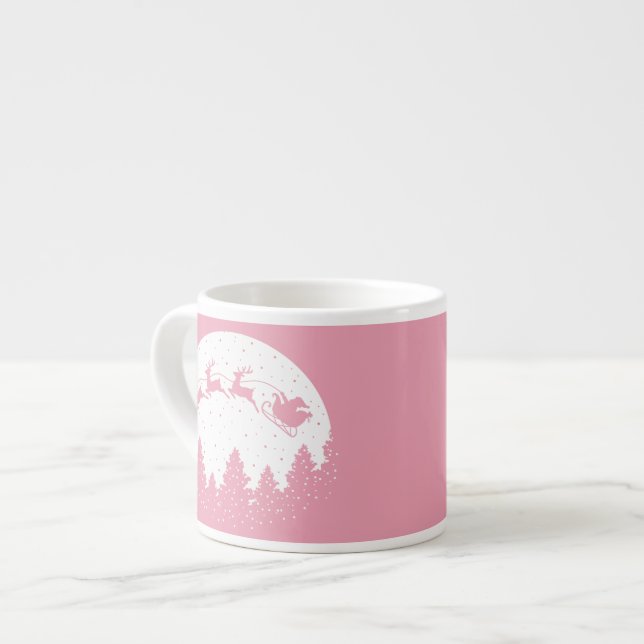 Xícara De Espresso Pink Magic Christmas (Frente Esquerda)