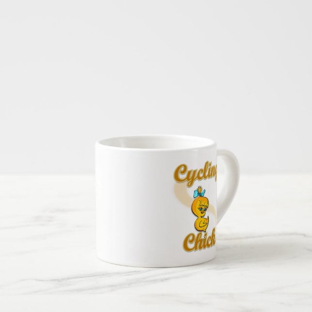 Xícara De Espresso Pintinho de ciclismo (Frente Esquerda)