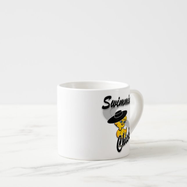 Xícara De Espresso Pintinho de natação nº 4 (Frente Esquerda)