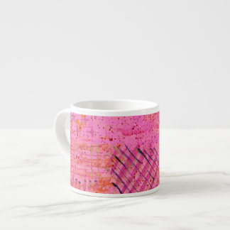 Xícara De Espresso Pintura Abstrata Roxa Rosa 