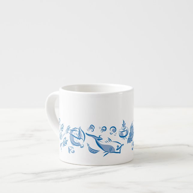 Xícara De Espresso Pintura chinesa de estiramento de espresso ou de c (Frente Esquerda)