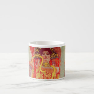 Xícara De Espresso Pintura da Mulher Vermelha com Cobra de Ouro de Gu
