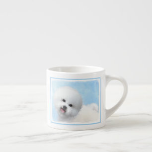 Xícara De Espresso Pintura de Bichon Frise - Arte de Cachorro Origina