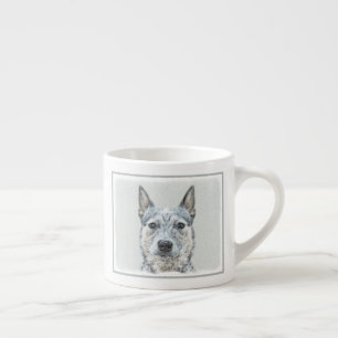 Xícara De Espresso Pintura de Cachorro Australiano - Arte Original Bo