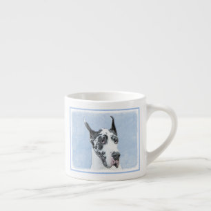 Xícara De Espresso Pintura de Great Dane (Harlequin) - Arte de Cão O