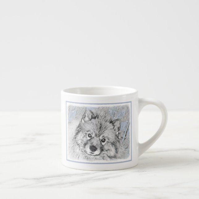Xícara De Espresso Pintura de Keeshond Beth - Arte de Cachorro Origin (Direita)