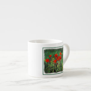 Xícara De Espresso Pintura de pincel índio - Arte Flor Original