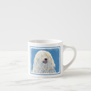 Xícara De Espresso Pintura de Puli - Arte de Cachorro Original Bonita
