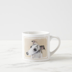 Xícara De Espresso Pintura de Whippet - arte original bonito do cão