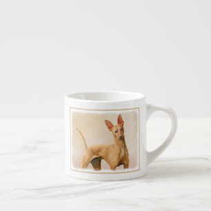 Xícara De Espresso Pintura do Cirneco dell’Etna - Arte Cão Origina