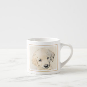 Xícara De Espresso Pintura do filhote de cachorro do golden retriever