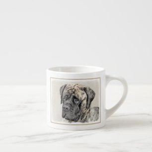 Xícara De Espresso Pintura do Mastiff Inglês (Brindle) - Arte Canina