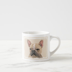 Xícara De Espresso Pintura em Bulldog Francês (Sable) - Pintura Origi