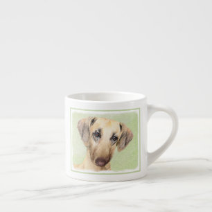 Xícara De Espresso Pintura em Sloughis - Arte Cachorra Original