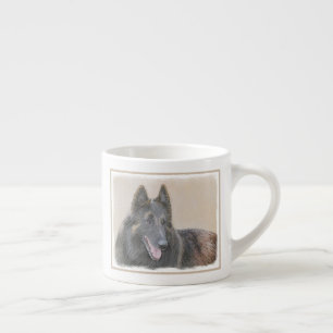 Xícara De Espresso Pintura em Tervuren Belga - Arte Cachorra Original