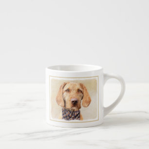 Xícara De Espresso Pintura em Vizsla com Cabelo Frio - Arte Cachorra 