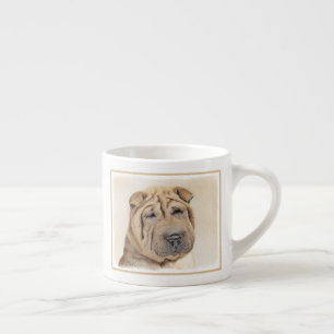 Xícara De Espresso Pintura Shar Pei - Arte Cachorra Original