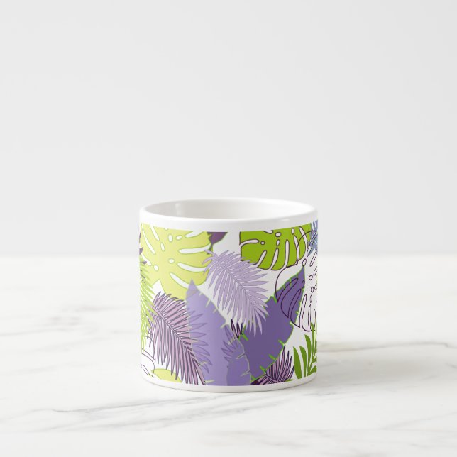Xícara De Espresso PixDezines floresta tropical/cor de fundo DIY (Frente)