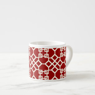 Xícara De Espresso PixDezines Treliça Chinesa/DIY fundo vermelho