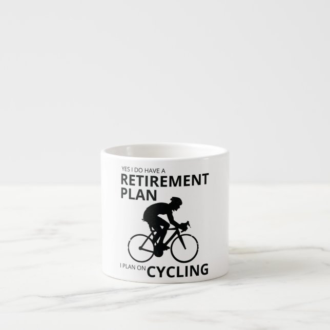 Xícara De Espresso Planejo andar de bicicleta quando me aposentar (Frente)