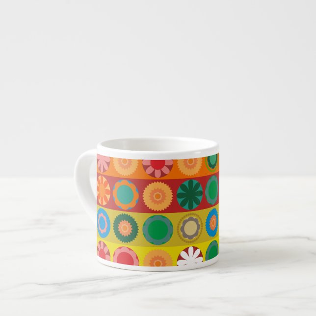 Xícara De Espresso Poder das Flores em Fileiras (Frente Esquerda)