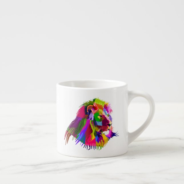 Xícara De Espresso Pop de Arte Prismática de Leão-62502 (Direita)