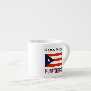 Xícara De Espresso Porto Rico Porto Rico Bandeira Personalização Azul