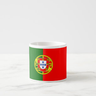 Xícara De Espresso Portugal Bandeira Vermelha Casaco De Armas Dourada
