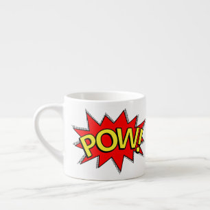 Xícara De Espresso POW! - Bolha Vermelha/Amarela Superheroína