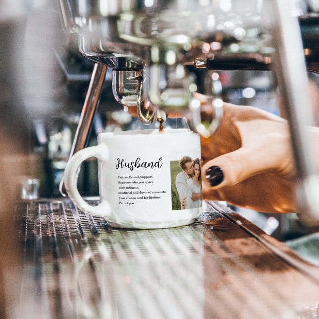 Xícara De Espresso Presente de Casal de Colagem Foto e Marido Românti (Criador carregado)