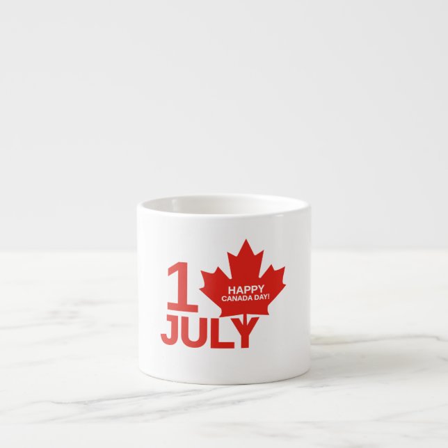 Xícara De Espresso Presente de Celebração do Dia 1 de Julho do Maple  (Frente)