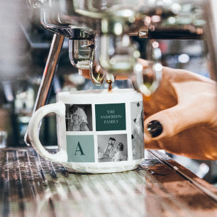 Xícara De Espresso Presente de Foto de Colagem de Nome Personalizado 