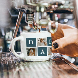 Xícara De Espresso Presentes de Pai Verde e Foto para Pais de Colagem