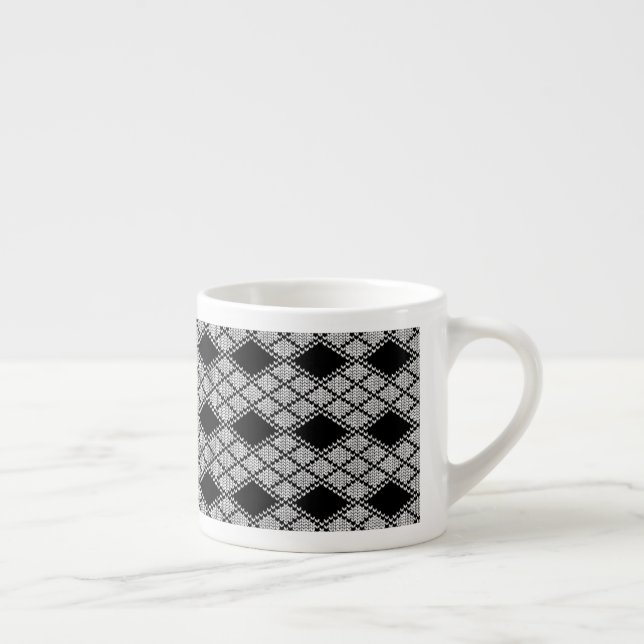 Xícara de Espresso PRETO ARGYLE TRICÔ (Direita)
