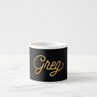 Xícara De Espresso Preto elegante personalizado do ouro de Greg do