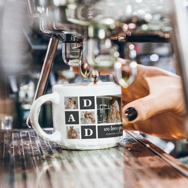 Xícara De Espresso Preto Moderno | Foto de Colagem | Melhor presente  (Criador carregado)