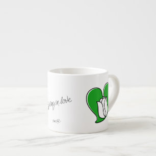 Xícara De Espresso Primavera in Love - White Tulips Specialty Mug