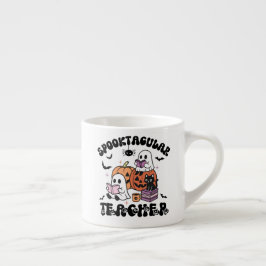 Xícara De Espresso Professor Spooktacular Fantasmas de Bookand Hallow