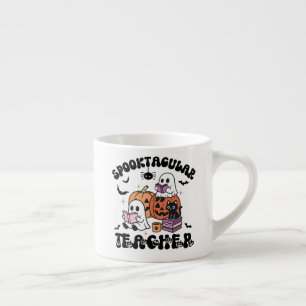 Xícara De Espresso Professor Spooktacular Fantasmas de Bookand Hallow