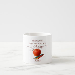 Xícara De Espresso Professora De Maçã De Aquarela - Obrigado, Present