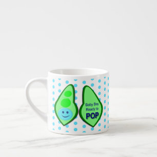 Xícara De Espresso Pronto para Pop Baby Boy Blue Pea